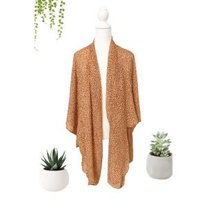 Aerie Leopard Print‎ Kimono Sheer Lightweight Coverup Duster Small/Medium